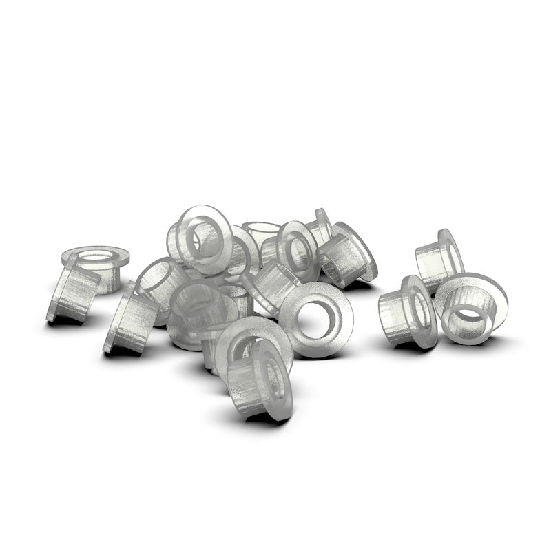 Polycarbonate (PC) Custom Manufactured Flanged Bushings