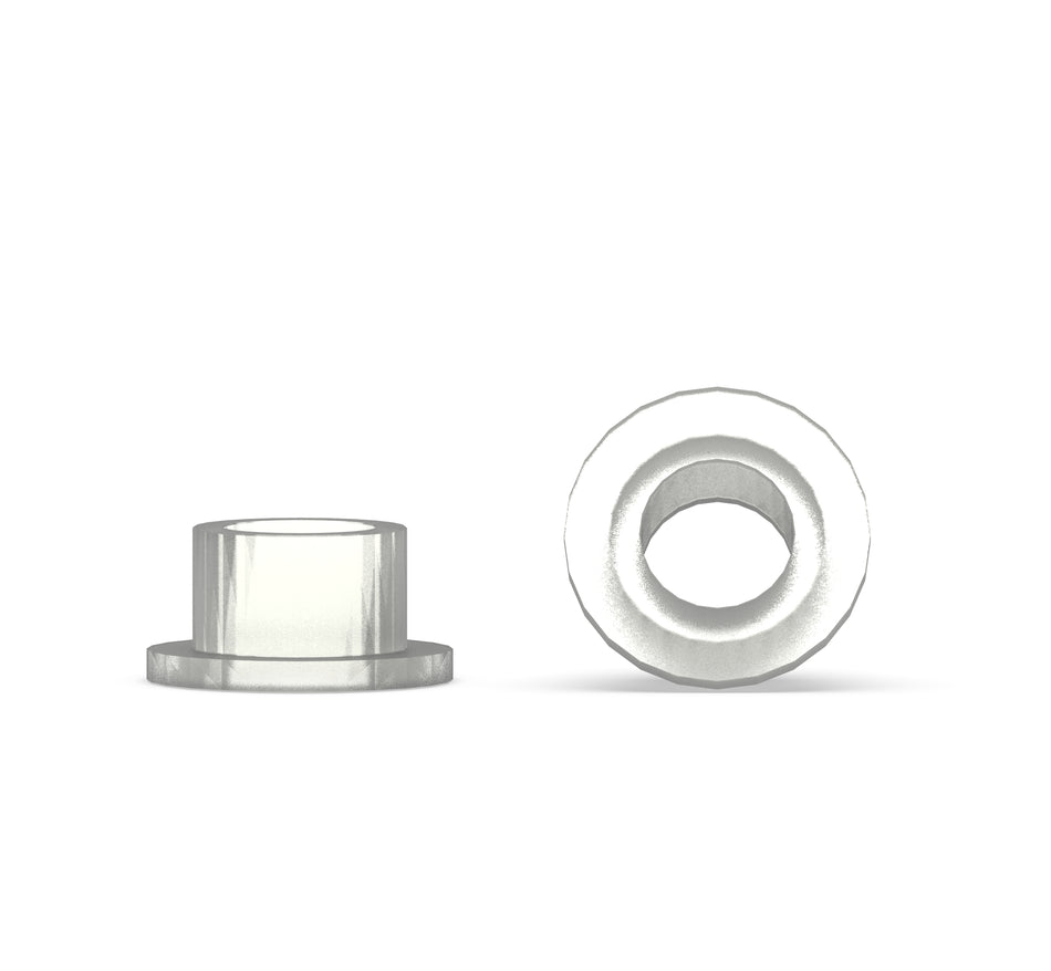 Polycarbonate (PC) Custom Manufactured Flanged Bushings