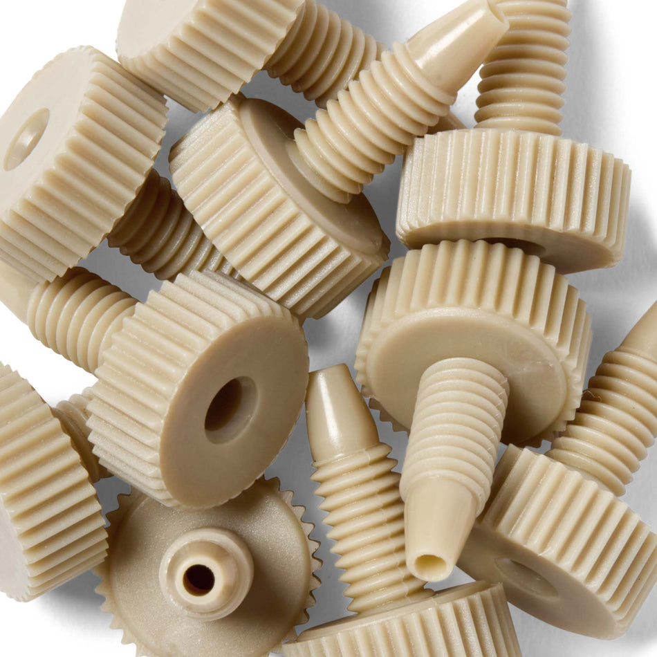 HPLC PEEK Large Head Finger Tight Fitting (10-32 UNF for 1/16" OD Tubing)