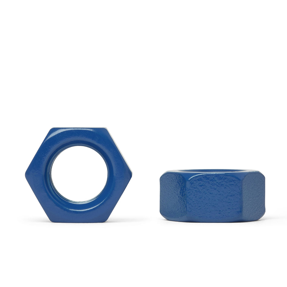 Écrous hexagonaux en acier inoxydable avec revêtement PTFE Téflon bleu - DIN 934