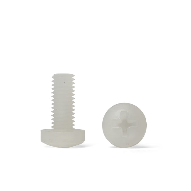 PVDF Kynar Pan Head Screws - Cross Recessed Phillips - DIN 7985