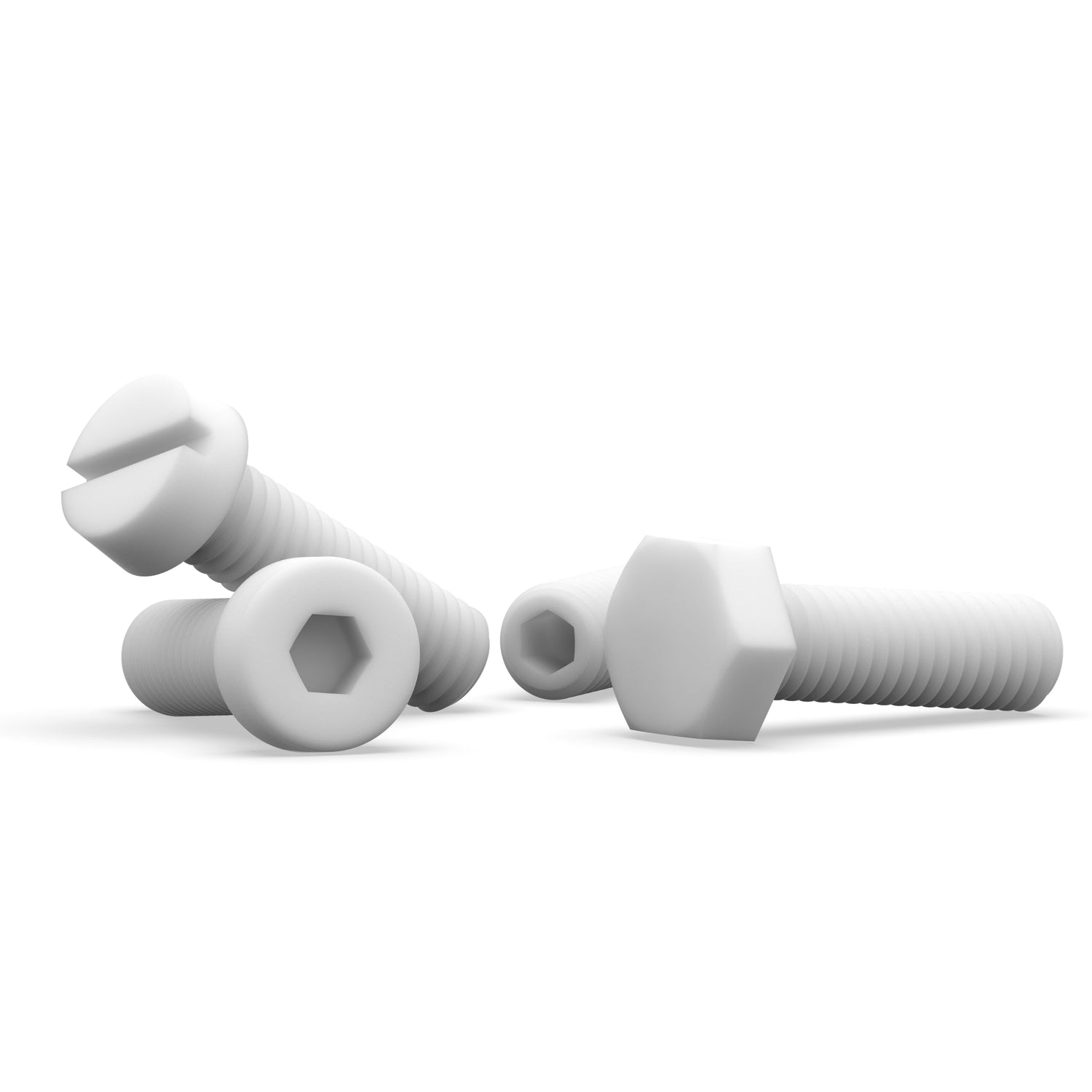 Polytetrafluoroethylene (PTFE) Custom Manufactured Screws